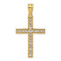 3/4 Carat Lab-Made Diamond Cross Pendant for Men in 14K Gold
